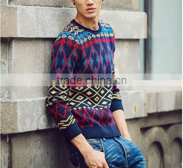 Korean design men knitwear pullover winter mens sweater