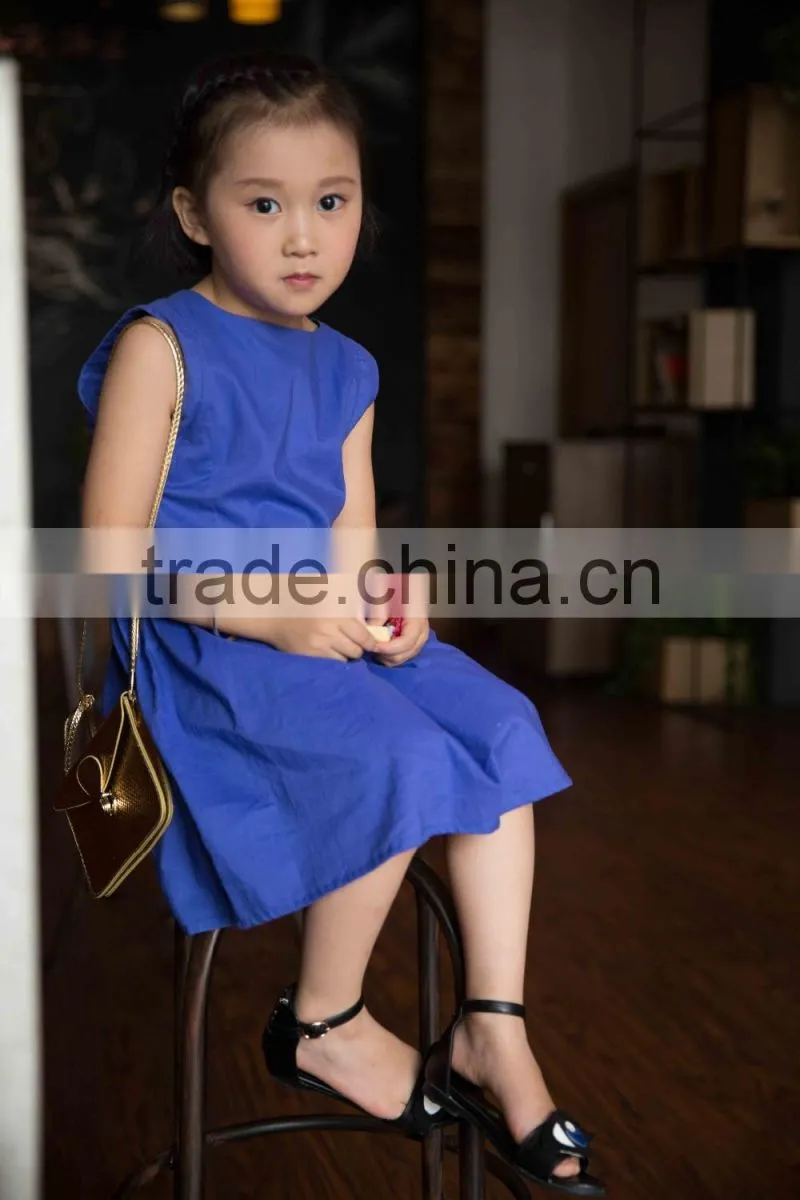 COOL KID ZONE 2016 sleeveless modern cotton linen breathable children summer girls linen dress