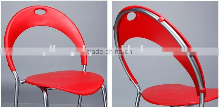 2015 leisure style metal frame stacking plastic chair with many colours,colouful plastic chair