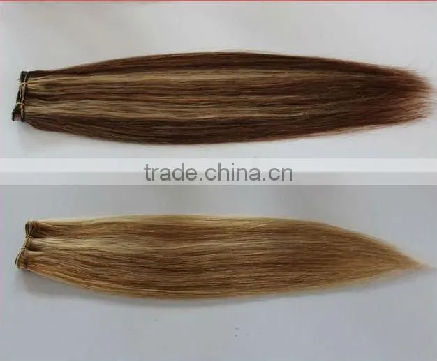 Top quality popular blond Remy Hair weft/ hair weave/hair weaving