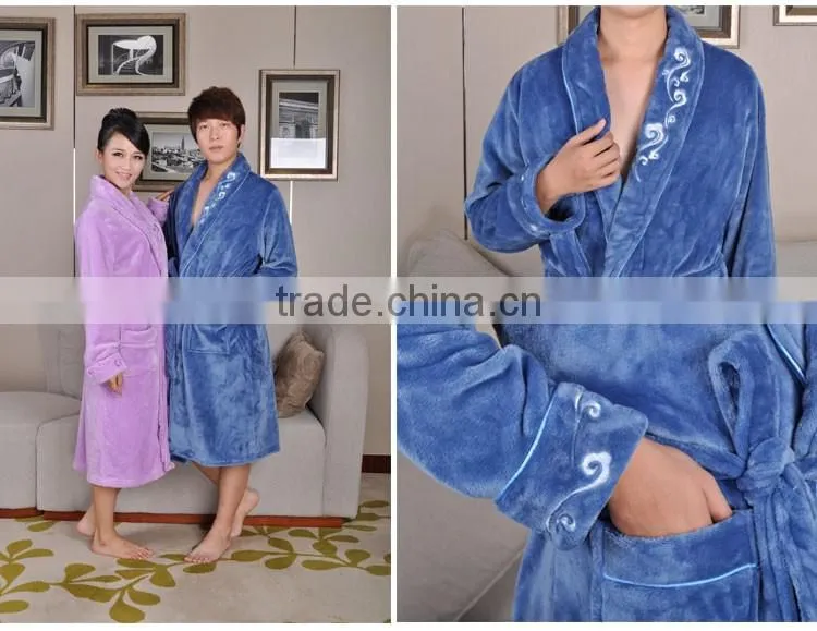 Anti-Pilling Flannel Long Sleeve 100% Polyester Robe