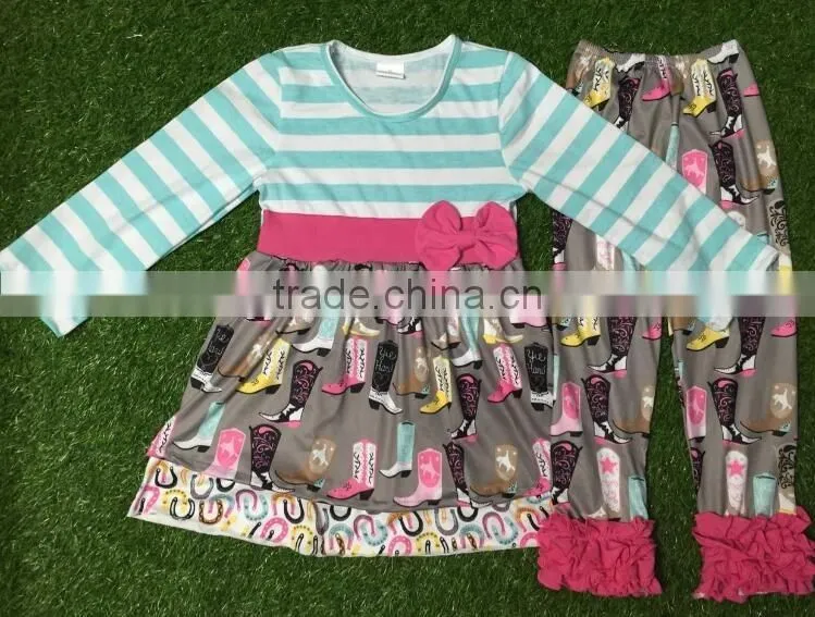 autumn sets girls long sleeve orange dress pumpkin mouse outfits Halloween baby clothes