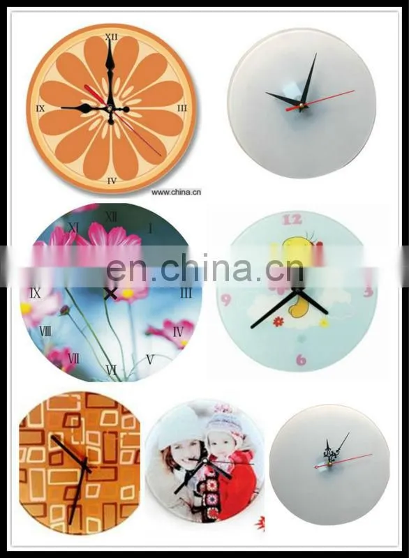 sublimation tempered glass clock for wall or desk