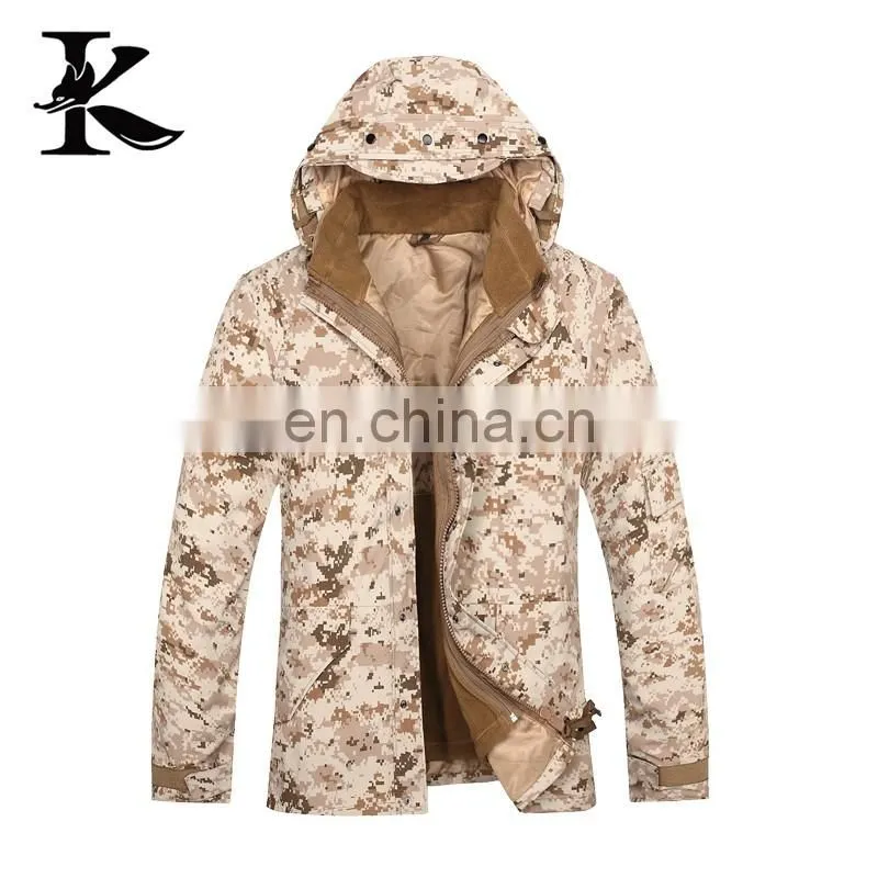 Mens camouflage tactical jacket waterproof 3 in 1winter jacket