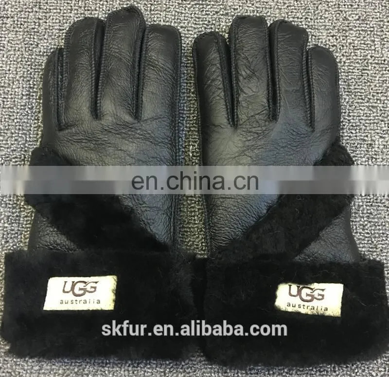 China factory wholesale genuine sheepskin fur leather gloves for men and kids