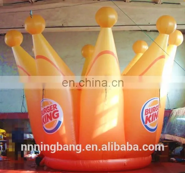 Yellow inflatable crown model for advertising,inflatable crown replica