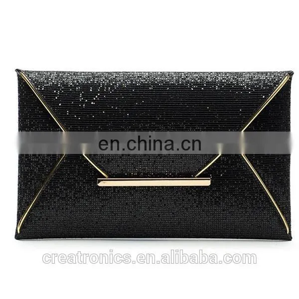 CR passed european test colorful convenient envelope shaped ladies clutch bag shining pattern leather handbag factory