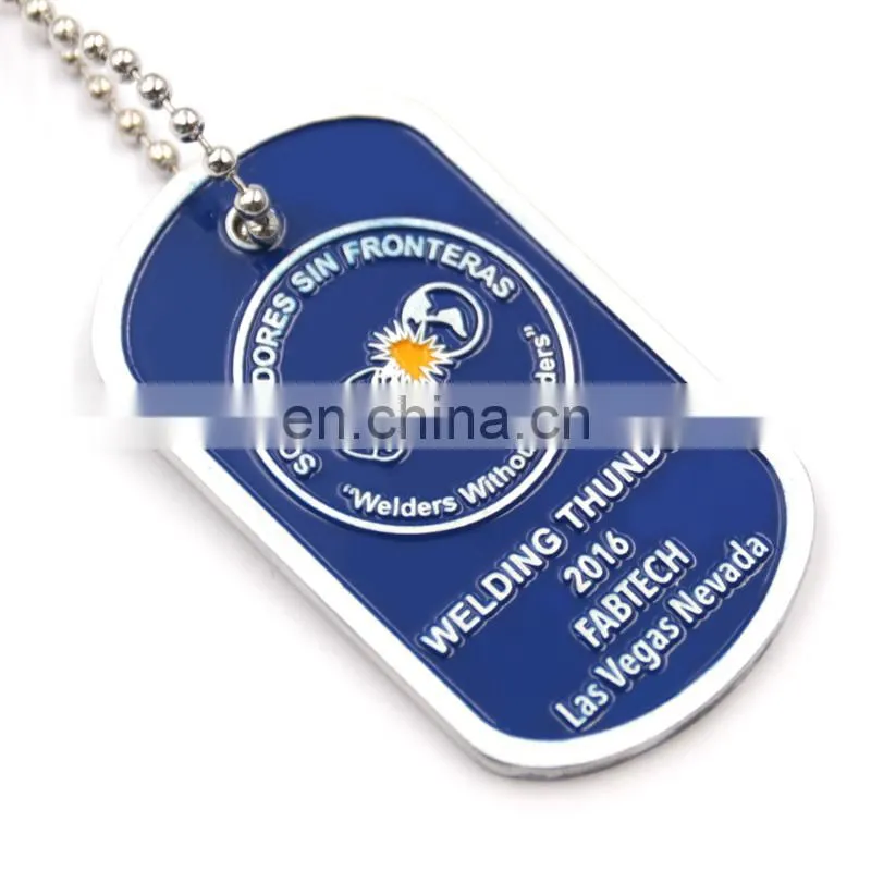 Silver finish aluminum engrave your own logo dog tag pendant