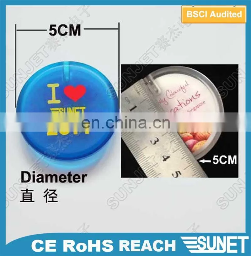 Night club KTV wholesale led flashing custom logo circle lapel pin