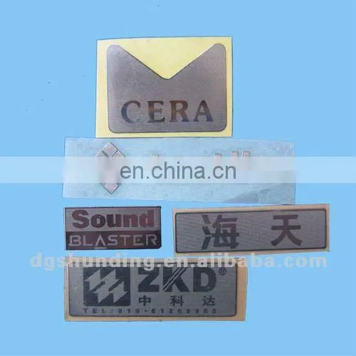 custom thin metal showcase stickers