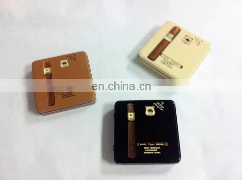 High Quality Cigar & Cigarette Hinged Lid Tobacco Tin Box