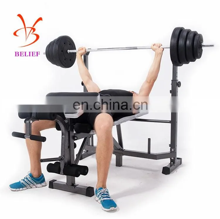 Adjustable Squat Rack With Weightlifting Bench Press