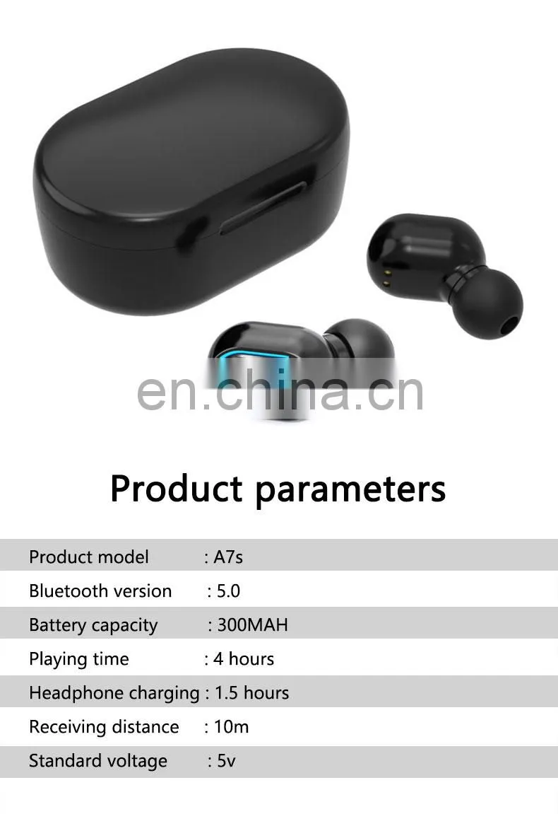 Earphone Headset 2021 New Product Amazon Hot sale OEM E7S Sports TWS charging wireless headphone wireless earbud Drop shipping