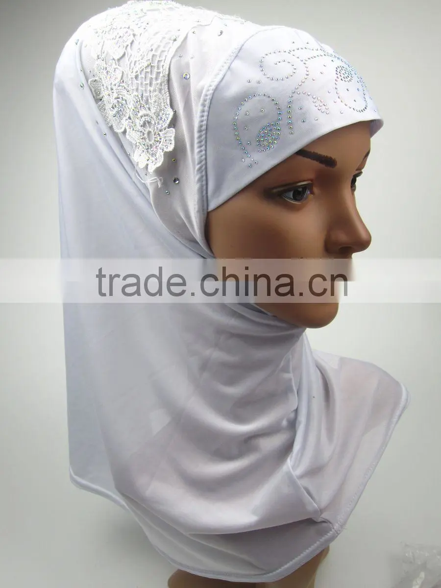 Latest design spring Applique MUSLIM HIJAB with 12colors islamic flower headscarf shawl