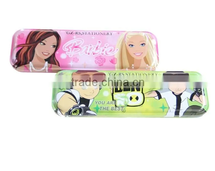 cute pencil box metal tin pencil case school stationery