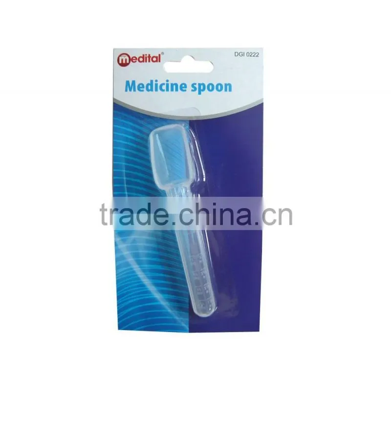 Food Grade 2 TSP Transparent Plastic PS Medicine Measure Spoon