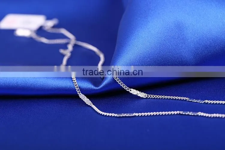fashion jewelry rhodium plated cheap mesh chain necklace