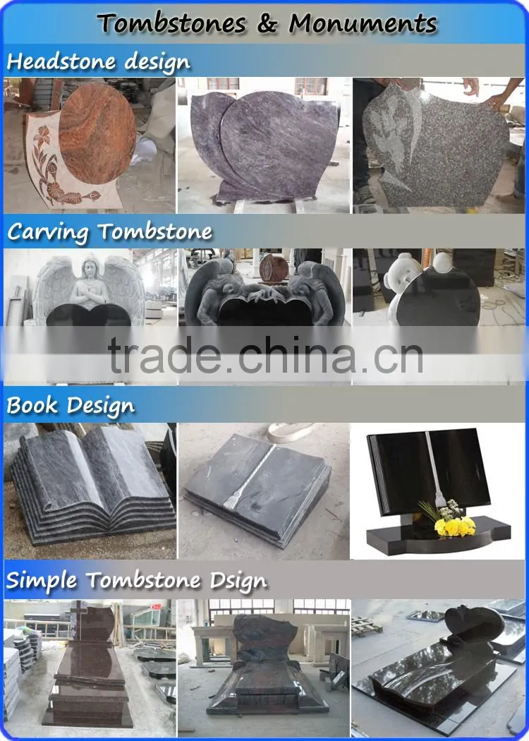 Cemetery Decorations Natural Black Granite Tombstone
