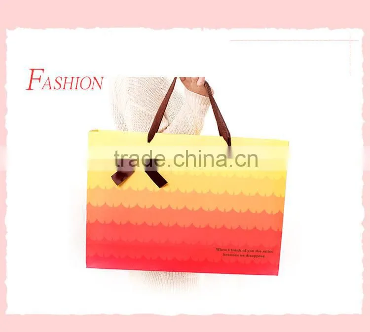 gradient color good quality custom paper gift bag
