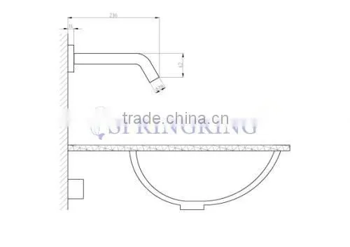 Wall Mounted Electronic Hands Free Sensor Faucet Mixer Tap
