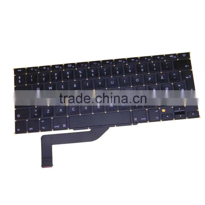 Brand New Danish Design Laptop Replacement Keyboard For Apple Macbook Pro 15" A1398 2012
