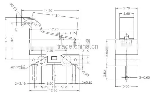 Micro Switch 1A/3A For Wakie Talkie,Mouse, Electric knife