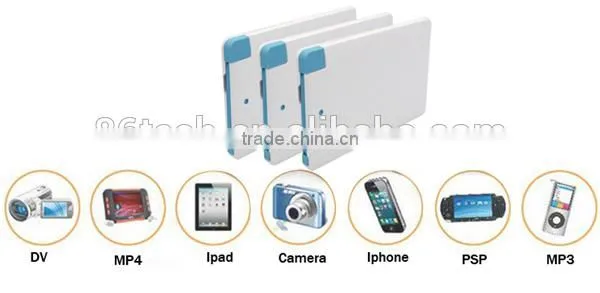 Alibaba hot selling power bank customized any logo printing colorful card style power banks