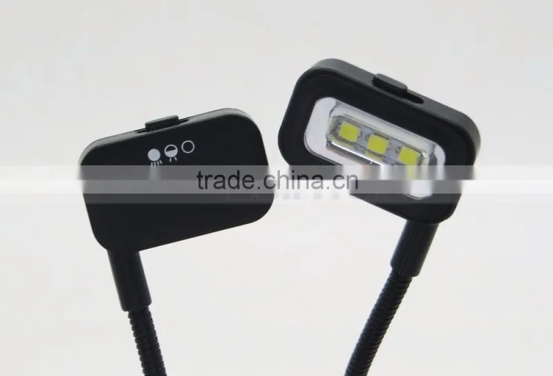 3 x 7lm SMT LED Gentle Ray LED Book Reading Lamp Gooseneck Reading Lamp