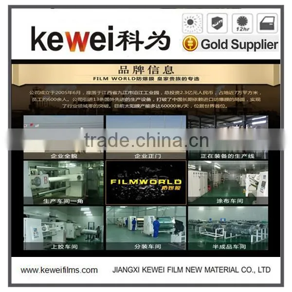 Transparent 85% clear color 2mil film for home window glass