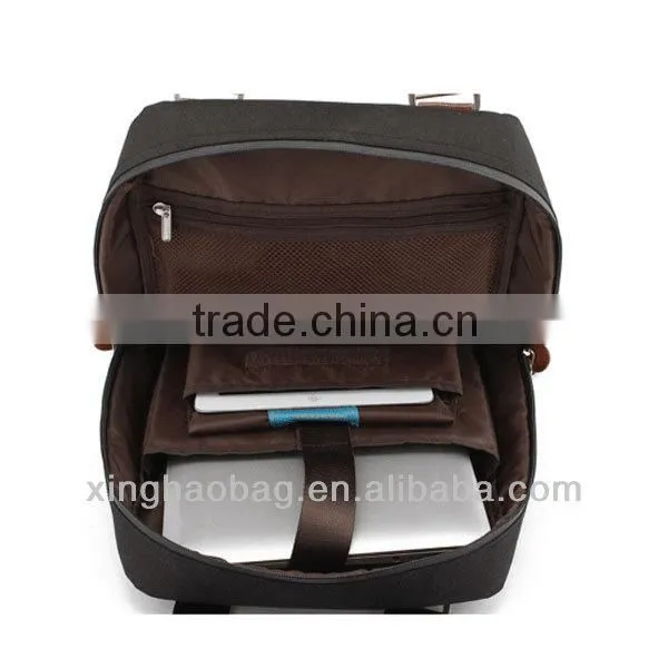 Canvas&leather backpack bag the school backpack cheap wholesale