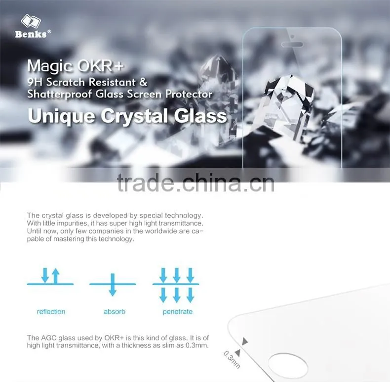 Benks OKR+ 0.3mm Shockproof Protective Film For iPhone 5/5s Clear Anti-Explosion Tempered Glass Screen Protector TB-0199
