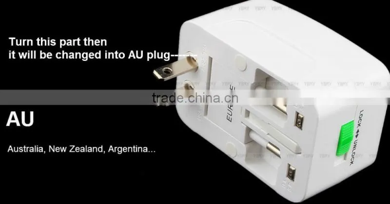 Universal Travel Plug Socket Adapters All in 1 Travel Worldwide US UK AU EU FR DE ES SG BR RU CA NZ IT CL MX Electrical Power Pl