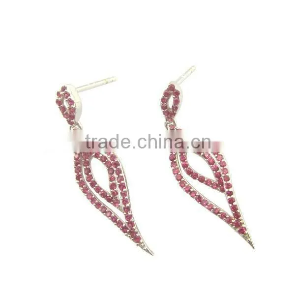 Newest Design Shining Red Corundum Jewelry Set