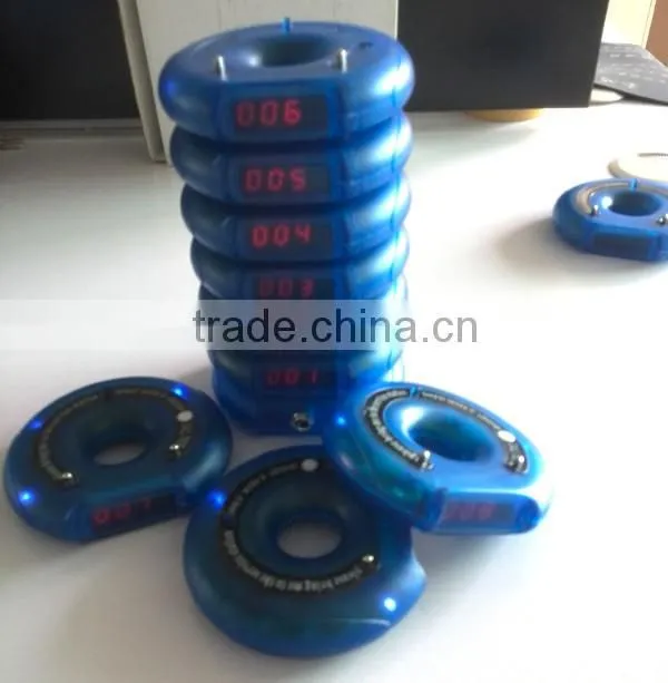Wireless queue management system transmitter keyboard coaster pager restaurant vibrating pagers restaurant paging system