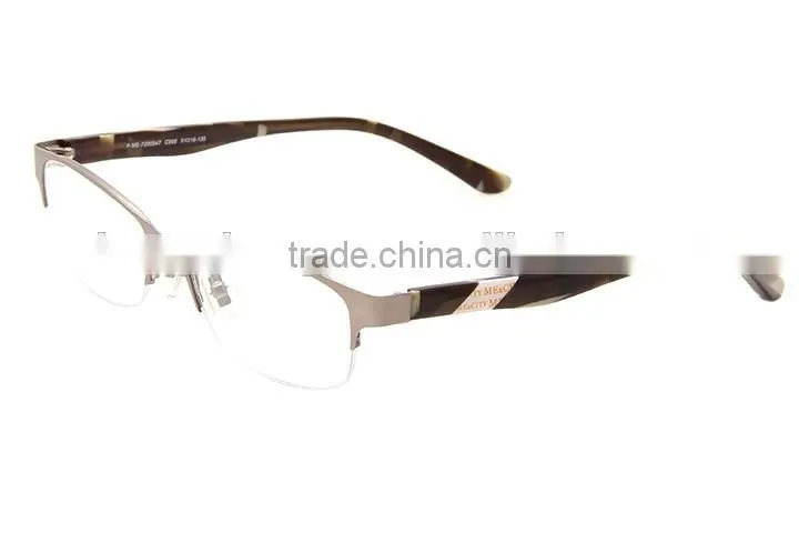 Half frame stainless steel facing acetate temple spectacle frames