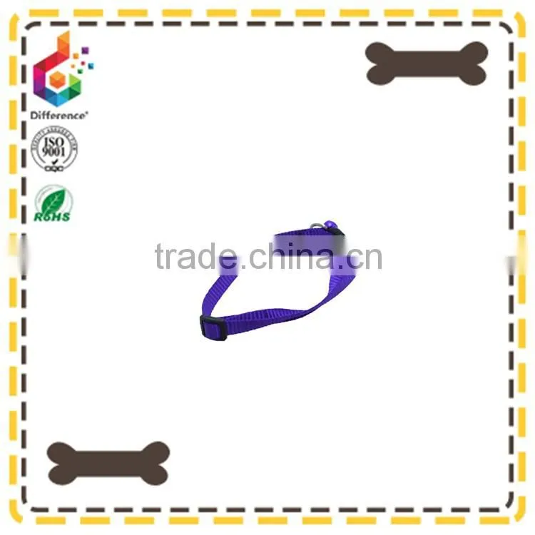 Purple nylon rope collar with a ring bell