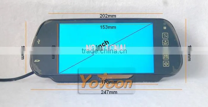 Car 7" Rear View Mirror LCD MP5 Monitor USB SD with bluetooth