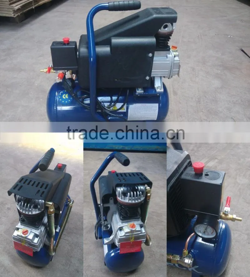 1HP 6L 0.75KW 120L/min capacity mini air compressor with one gauge one valve