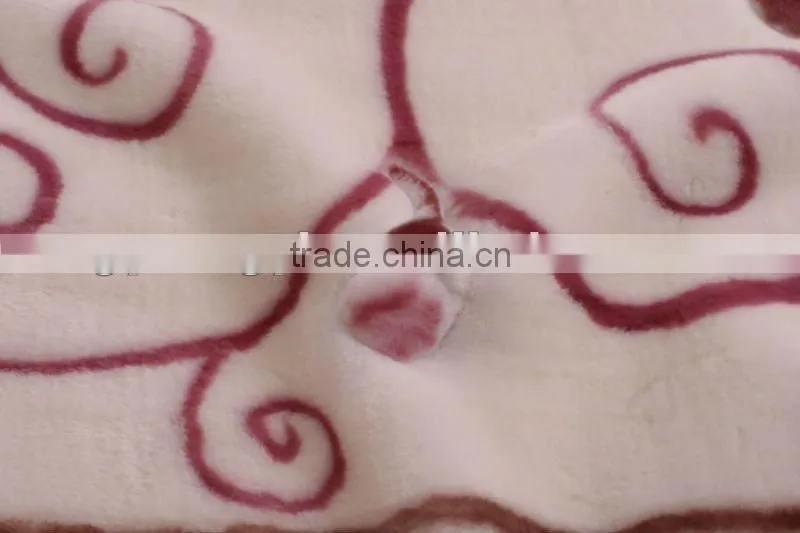100% polyester printed and special carving raschel blanket 5kg