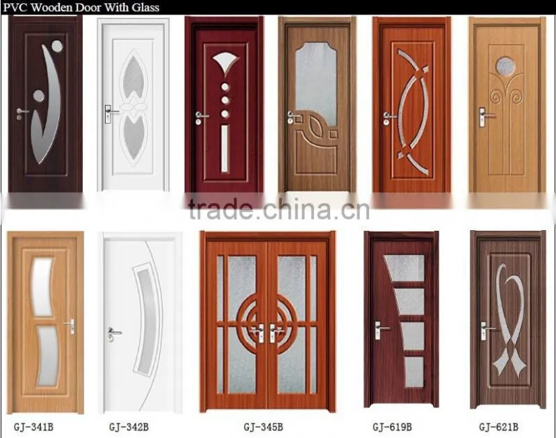 PVC Wooden Door with Glass