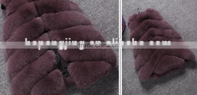 Unique design fashion knitted short fox fur vest with price
