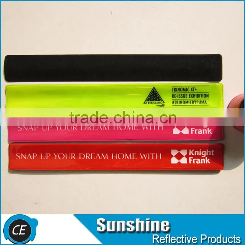 Reflective pvc slap bracelets top sell