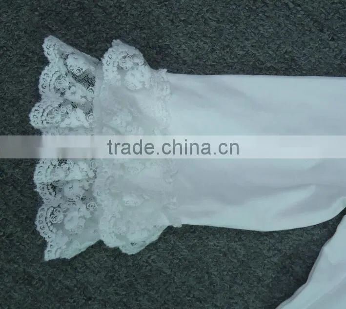 New organic 95% Cotton 5% Spandex best selling Blank white ruffles kids t shirt wholesale