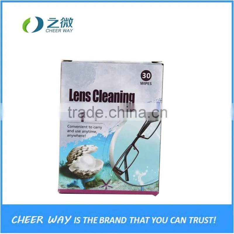 30pcs lens clean wet wipes lens wipes eyeglasses cleaning paper