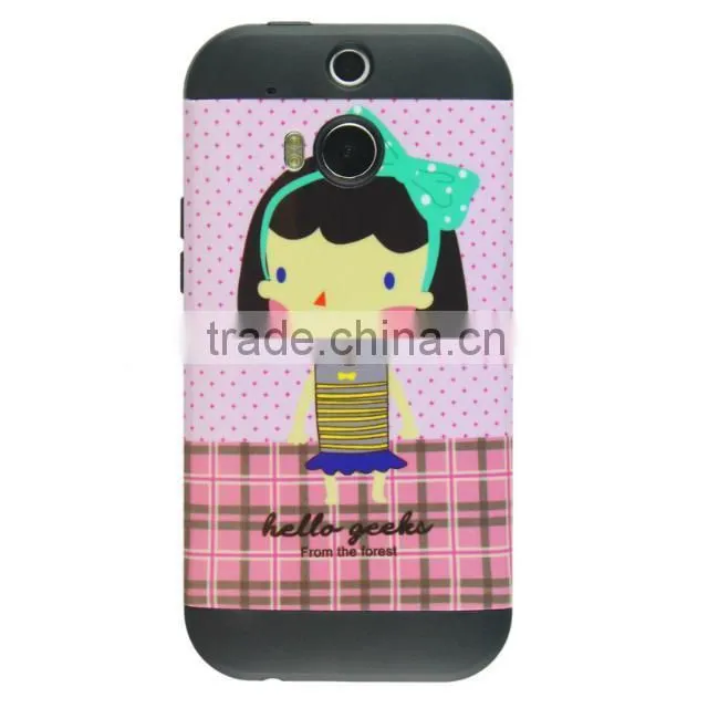 New print hybrid phone Case for HTC one M8