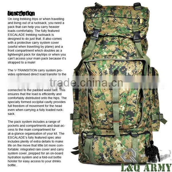 Camouflage Backpack Rucksack Camping Bag Hiking Backpack