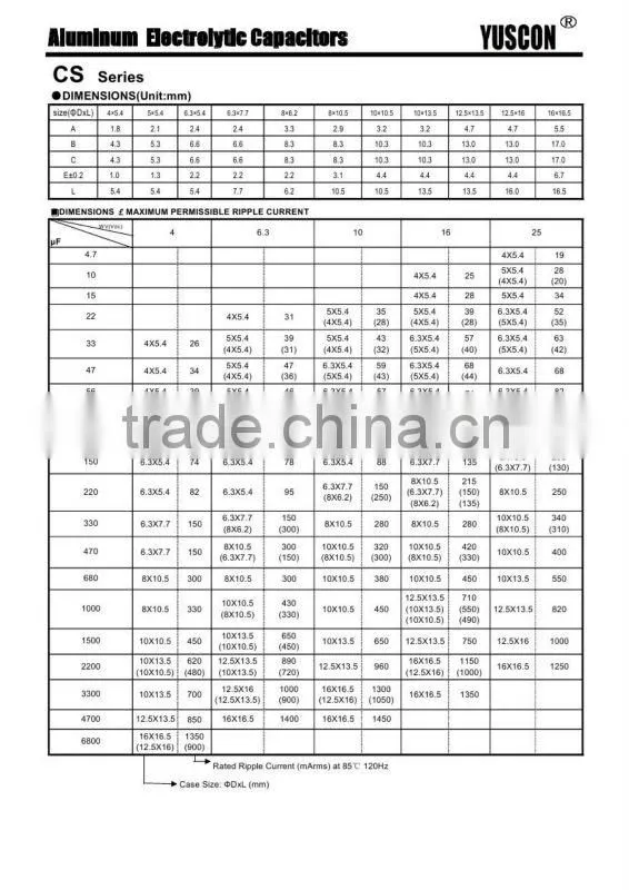 SMD 22uF 25V 6.3*5.4 20% Aluminum electrolytic capacitors