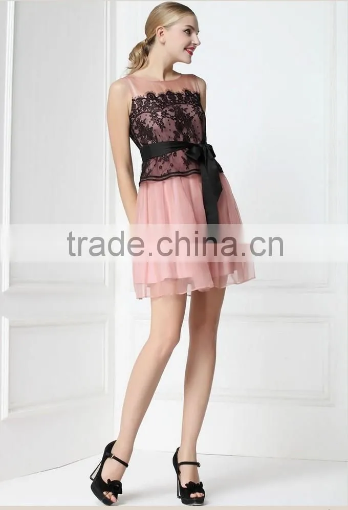 2015 Wholesale Fashionable Lace Very Cute Puffy Prom Dress Design