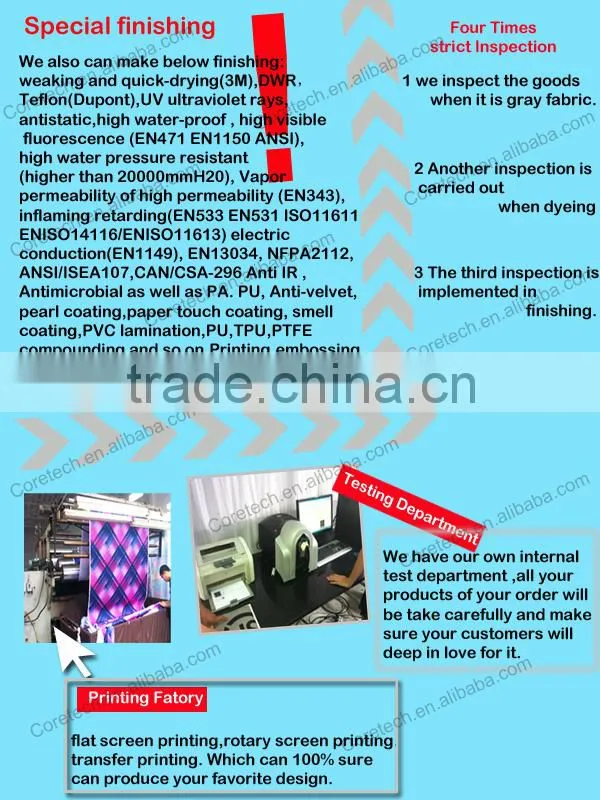 High quality cheap non flammable fabric factory