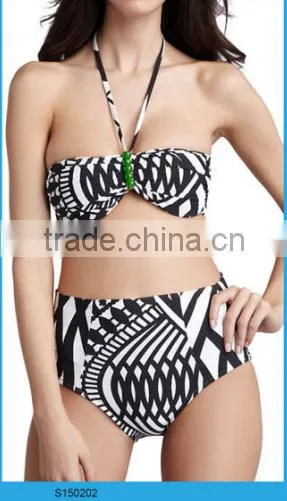 2014 new hot anti-uv 50+ high waist bikini swimming wear